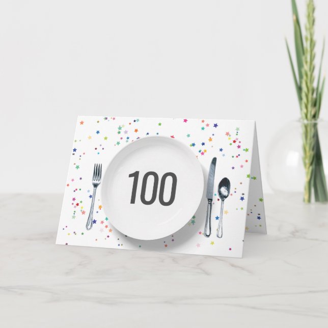 Carte Plaque et argenterie pour 100e anniversaire (Devant)