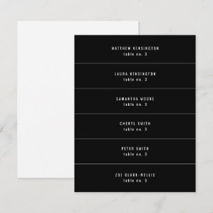 Carte Plaques de Mariage minimaliste noir