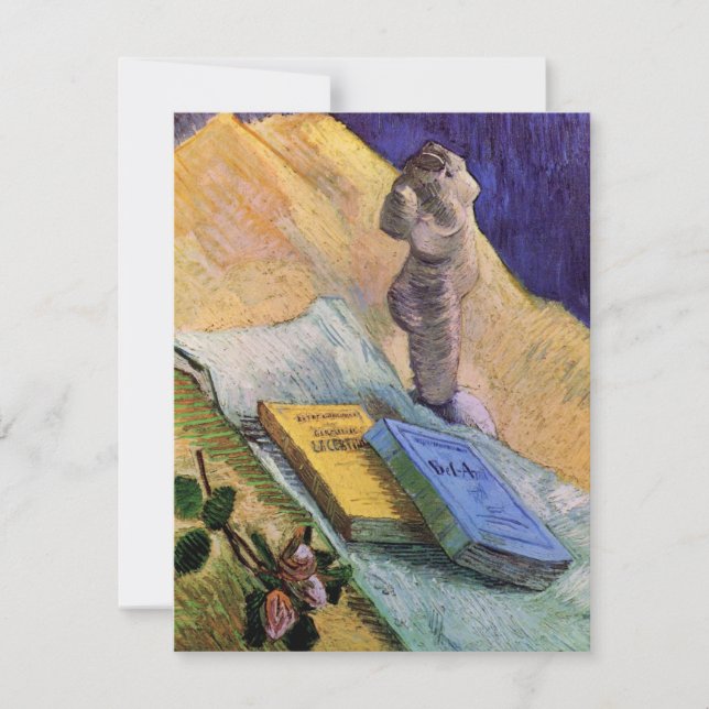Carte Plaster Statuette Rose et romans Vincent van Gogh (Devant)