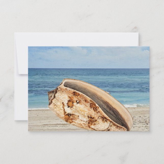 Carte Plat Anniversaire de Shell Sea Beach Ocean (Devant)