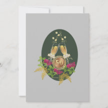 Carte Plat Anniversaire Dorée