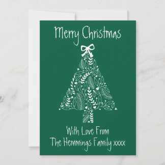 * Carte Plat Arbre de Noël de gribouillis vert