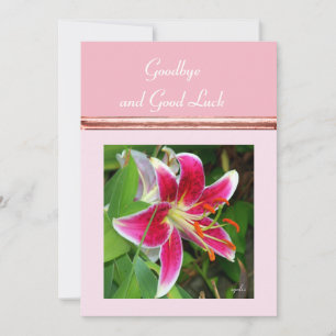 Carte plat au revoir et à la chance