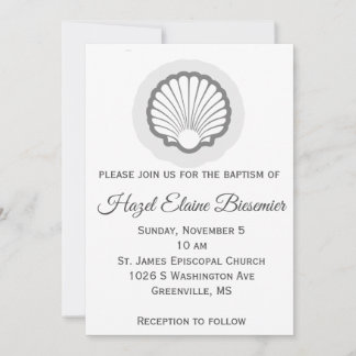 Carte Plat Baptism Vertical Scallop Shell