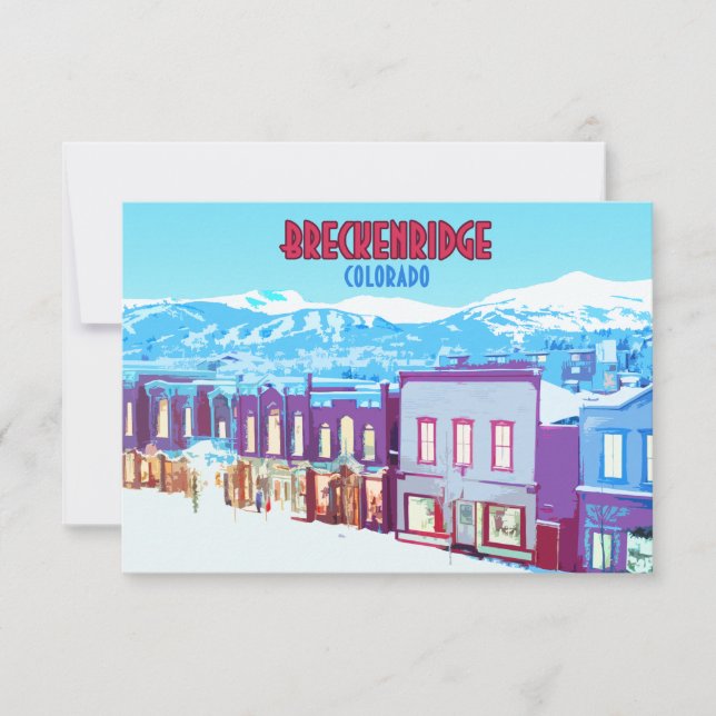 Carte Plat Breckenridge Colorado Downtown Mountain (Devant)