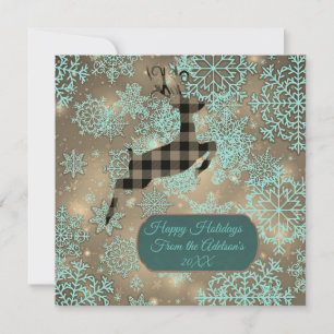 Carte plat Buffalo Reindeder Snowflakes