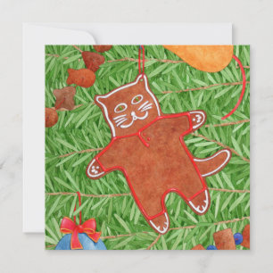 Carte plat Carré GINGERBREAD KITTY