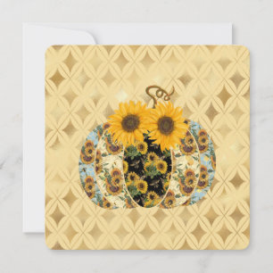 Carte Plat Citrouille de tournesol de automne Vint