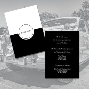 Carte Plat classique noir & blanc Faire-part de ma
