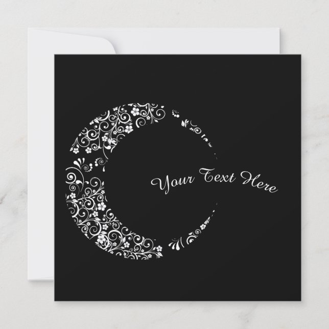 Carte Plat Crescent Floral Personnalisée (Devant)