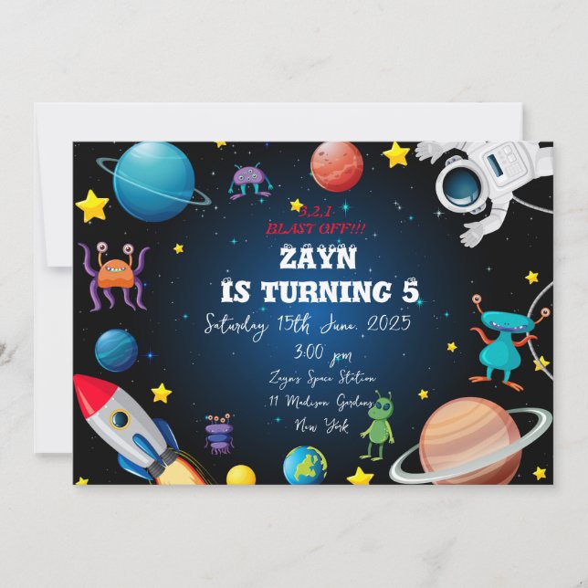 Carte plat d'anniversaire personnalisée (Devant)