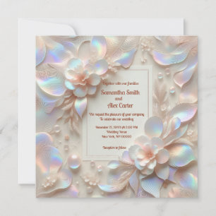 Carte Plat de faire-part de mariage Rose romantiqu