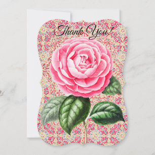Carte plat de Merci Rose de style vintage
