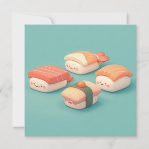 Carte Plat de variété de nigiri de sushi en argile