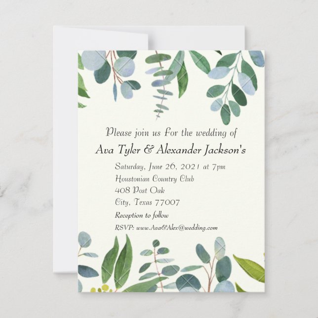 Carte plat faire-part de mariage (Devant)