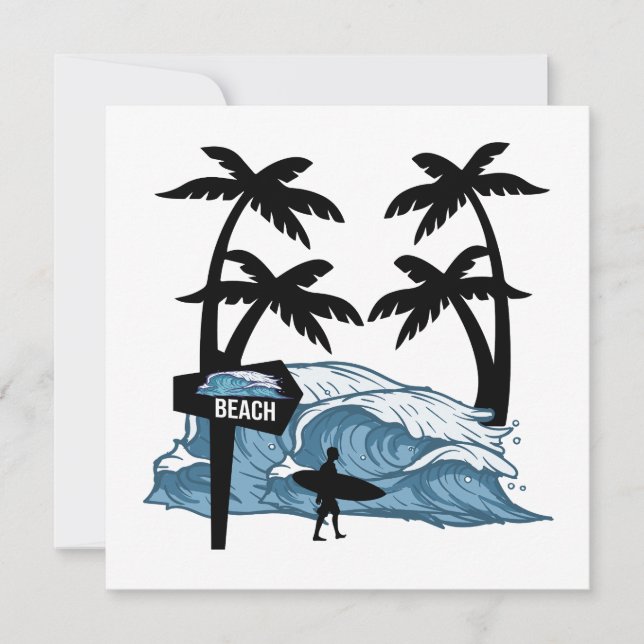 Carte Plat Funny Beach Wave (Devant)