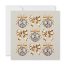 Carte Plat Golden Disco Ball & Bow