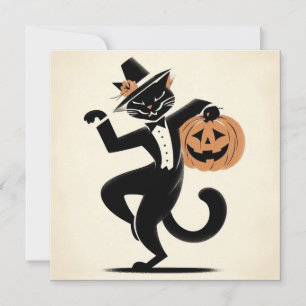 Carte Plat Halloween Witchween noir et Citrouille