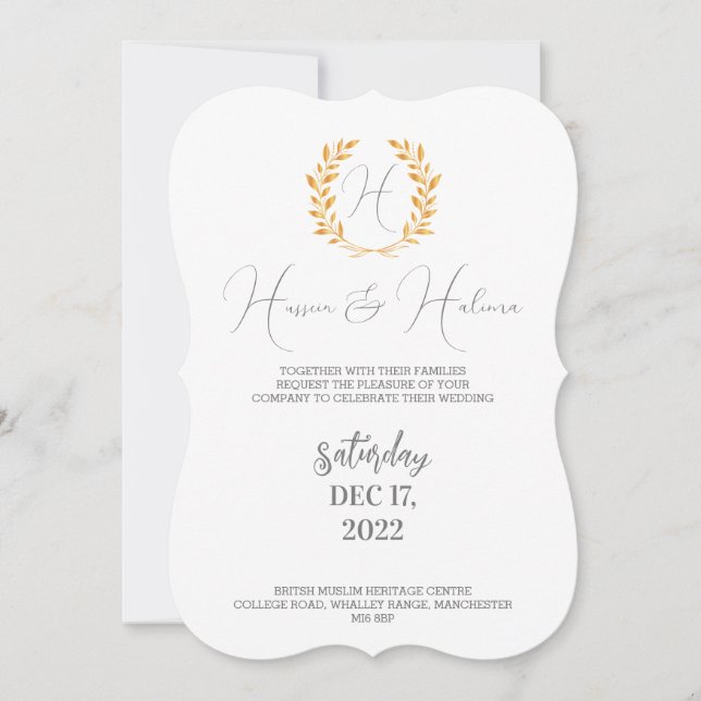 Carte plat, invitation musulmane (Devant)