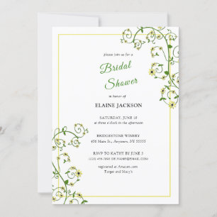 Carte Plat Invitation Vine Florale Jaune Escalade