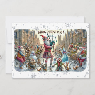 Carte Plat Joyeux Noël 025(ElfSanta)