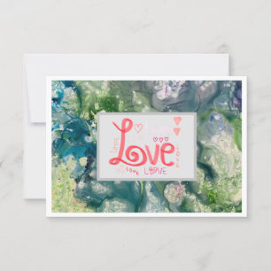 Carte Plat Love Merci 3,5 pouces x 5 pouces 