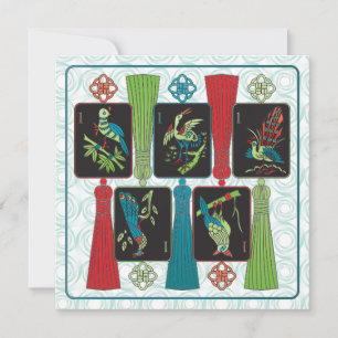 Carte plat Mah Jongg Bird Tassels