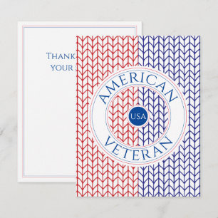 Carte plat "Merci" AMERICAN VETERAN 4,25x5,5