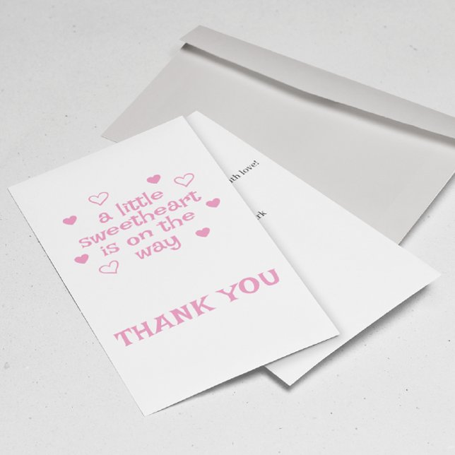 Carte Plat Merci Baby shower fille rose (Créateur téléchargé)