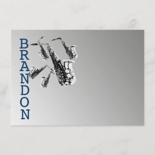 Carte plat Merci de musique saxophone