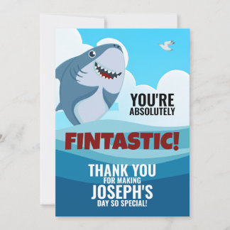 Carte Plat Merci Fintastic pour garçon