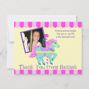 Carte Plat Merci photo Pony Peint