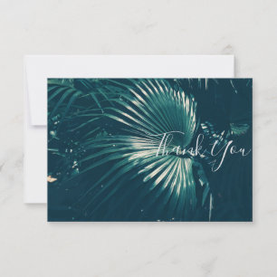 Carte Plat Pale Green Palm Tree Leaf Merci
