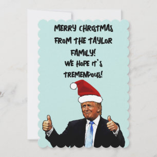 CARTE PLAT PERSONNALISÉE DONALD TRUMP CHRISTMAS