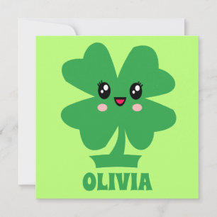 Carte Plat Personnalisée Shamrock Vert