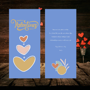 Carte Plat Retro Boho Valentines Day