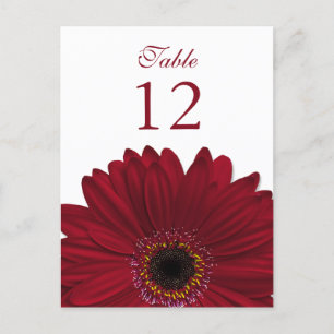 Carte Plat rouge profonde Gerbera Daisy Numéro de 
