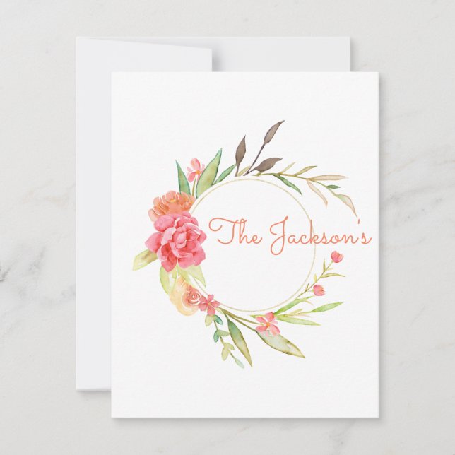 Carte plat Watercolor Garden (Devant)