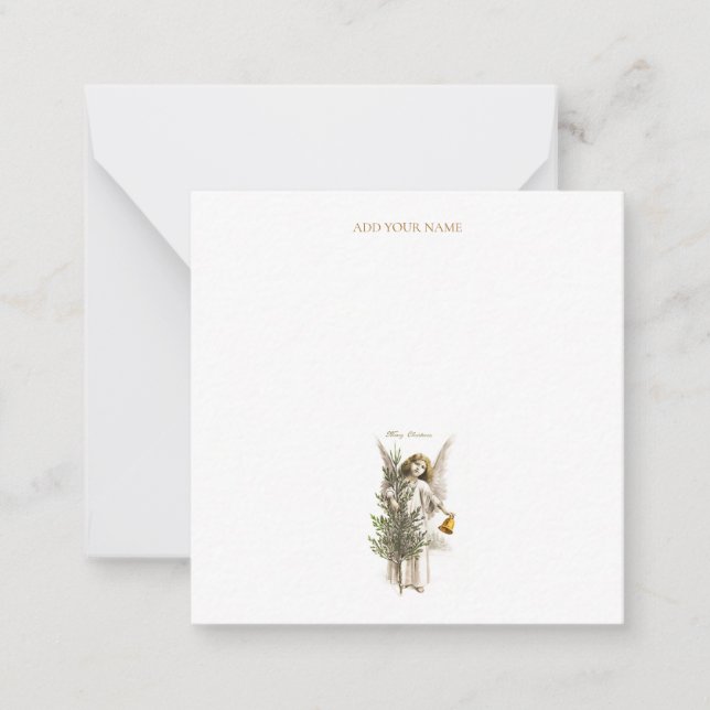 CARTE PLATE : ANGE DE NOËL VINTAGE (Devant)