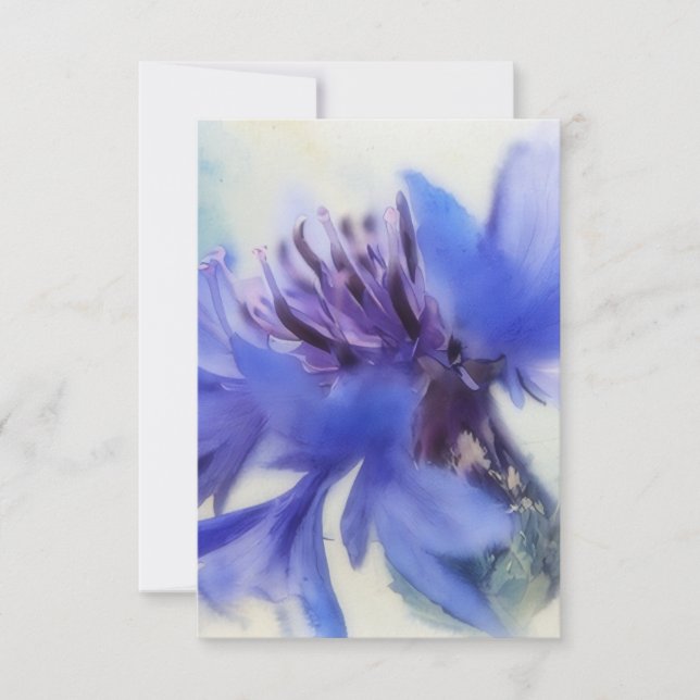 Carte plate artistique Bleuet des champs (Devant)