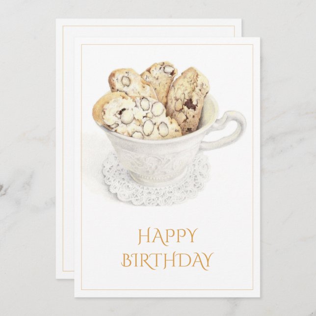CARTE PLATE BISCOTTI Joyeux Anniversaire 5x7 (Devant / Derrière)