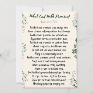 Carte plate Ce que Dieu a promis