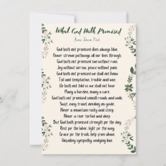 Carte plate Ce que Dieu a promis