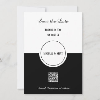 Carte plate classique noir et blanc pour annoncer 
