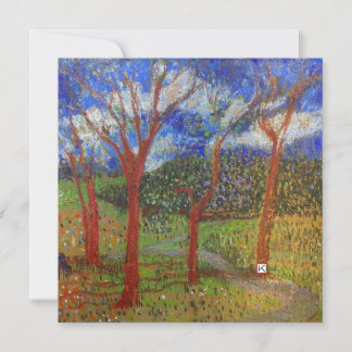 Carte plate colorée d'arbre