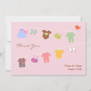 Carte plate de baby shower de Merci