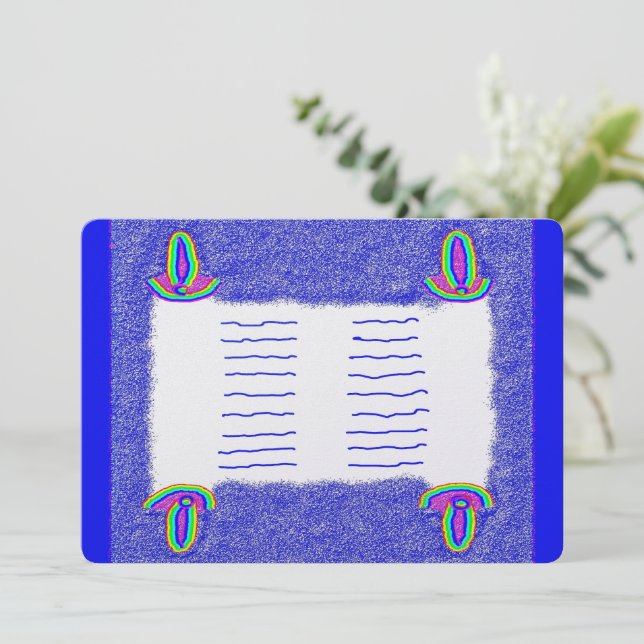 Carte plate de bar mitzvah bat mitzvah Torah arc-e (Debout devant)