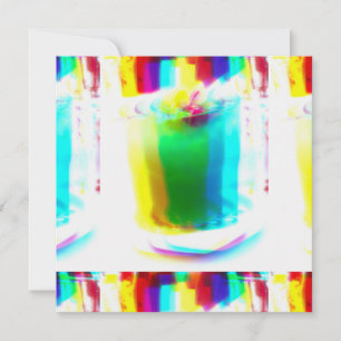 Carte plate de boisson arc-en-ciel primaire Popart