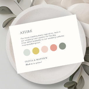Carte plate de code vestimentaire de mariage chic