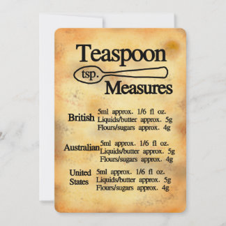 Carte plate de conversion des mesures de cuisson à